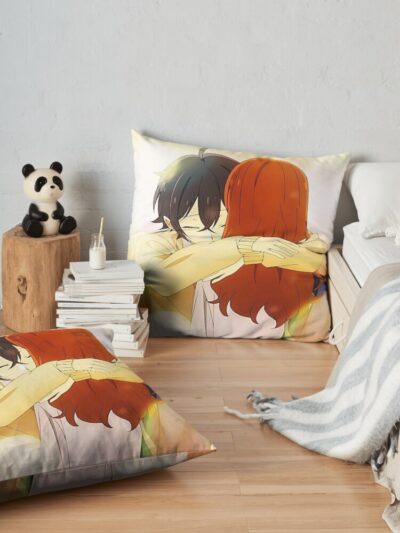 Horimiya Hug Moment Throw Pillow Official Horimiya Merch