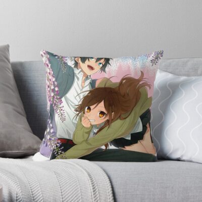 Horimiya Romantic Cover Throw Pillow Official Horimiya Merch